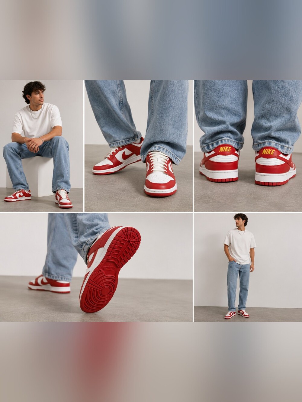 🫛Nike Dunk Low sneakers in red and white colorway, men’s size 14